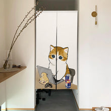 Load image into Gallery viewer, Cute Cat Noren Curtain | Japanese Doorway Curtain Cartoon Kitty - 1 PC