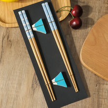 Load image into Gallery viewer, Chinese Wooden Chopsticks with Chopstick Rests | Luxury Gift - 2 Pair Set