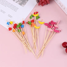 Load image into Gallery viewer, Flamingo tropical summer cactus plant decorative party toothpicks for cocktails and appetizers