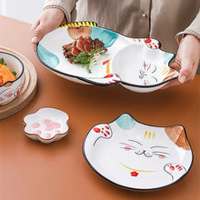 Load image into Gallery viewer, Happy Cat Plates | Large Japanese Ceramic Kitty Shaped Serving Plate - 1 Pc