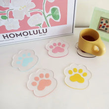 Load image into Gallery viewer, Cat Dog Paw Cute Coasters | Clear Acrylic Cup Drink Mats - 1 Pc