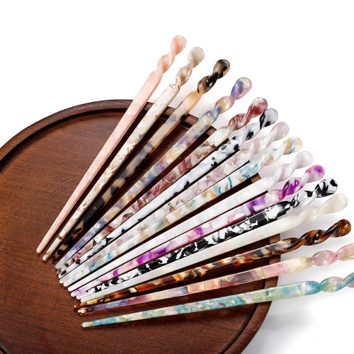 Chinese Resin Hair Sticks | Vintage Hair Pins for Wedding Jewelry