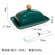 Load image into Gallery viewer, Cute Unique Ceramic Butter Dish with Lid and Butter Knife - 1 Set