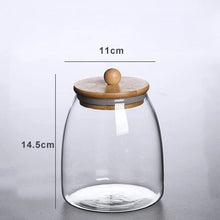 Load image into Gallery viewer, Short Dome Spice Jars with Wooden Lid | Sealed Tea Canister - 1 Pc