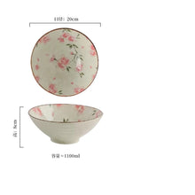 Load image into Gallery viewer, Pink Flower Japanese Bowls | Vintage Large Ceramic Noodle Ramen Soup - 1 Pc