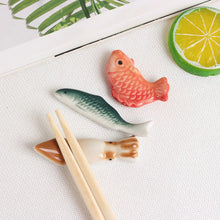 Load image into Gallery viewer, Cute Fish Ceramic Chopstick Rest | Animal Inspired Chopsticks Holder | 1 Pc