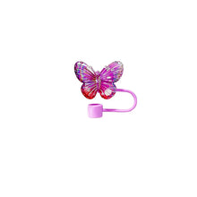 Load image into Gallery viewer, Cute Butterfly Straw Toppers | Silicone Stanley Cover Cap - 1 Pc