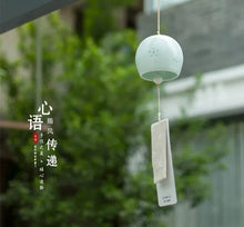 Load image into Gallery viewer, Light Blue Japanese Wind Chimes | Handmade Ceramic Furin Hanging Bell - 1 Pc