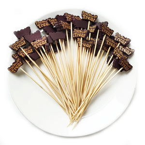 Halloween Fancy Toothpicks | Disposable Appetizer Cocktail Skewers - 100 Pc