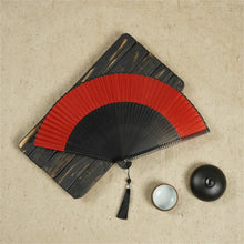 Load image into Gallery viewer, Carved Bamboo Japanese Hand Fan | Traditional Wooden - 1 Pc