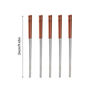 Cute Colorful Animal Korean Metal Chopsticks for Family Kids | 5 Pair Set