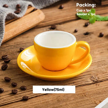 Load image into Gallery viewer, Colored Demitasse Cups with Saucer | Vintage Espresso Shot Porcelain - 1 Set