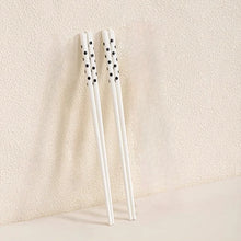 Load image into Gallery viewer, White Polka Dot Ceramic Chopsticks | Luxury Chinese Spotted Set - 2/4 Pairs