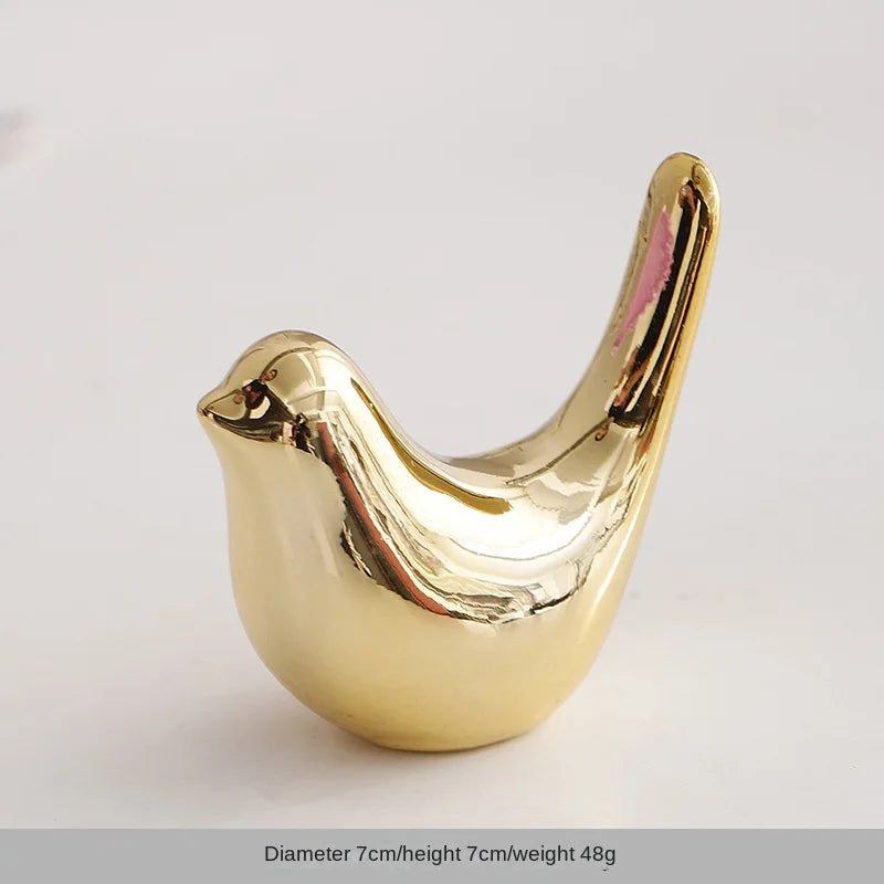 Cute Bird Elephant Ring Holder | Small Ceramic Jewelry Rack - 1 Pc