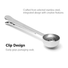 Load image into Gallery viewer, Metal Coffee Scoop and Clip | Multi-Purpose Stainless Steel Measuring Spoon - 1 Pc