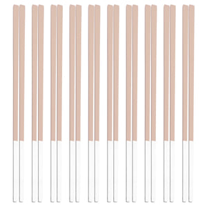 Matte Pastel Stainless Steel Korean Metal Chopsticks | Green Pink Gray Brown - 10 pairs