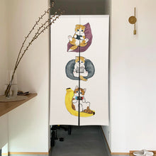 Load image into Gallery viewer, Cute Cat Noren Curtain | Japanese Doorway Curtain Cartoon Kitty - 1 PC