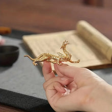 Load image into Gallery viewer, Gold Metal Dragon Incense Stick Holder | Chinese Burner - 1 Pc