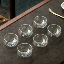 Load image into Gallery viewer, Double Layer Glass Gongfu Chinese Tea Set - 6 Pc