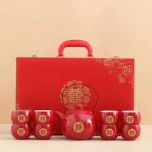 Load image into Gallery viewer, Red Chinese Vietnamese Tea Ceremony Set with Travel Box - 1 Set