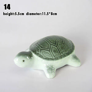 Green Turtle Chopstick Holder | Cute Ceramic Utensil Rest - 1 Pc