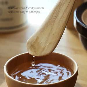 Natural Wood Shape Rice Paddle | Non-stick Cooking Shamoji Spoon Spatula Utensil - 1 Pc