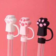 Load image into Gallery viewer, Cute Paw Straw Toppers | Cat Dog Animal Cup Straw Covers - 1/3 Pcs