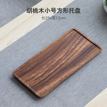 Load image into Gallery viewer, Walnut Wooden Serving Tray | Brown Square Rectangular Platter - 1 Pc