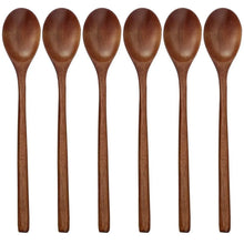 Load image into Gallery viewer, Long Handle Wooden Asian Soup Spoons | Chinese Tableware - 6 Pc set