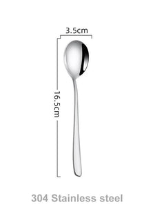 Korean Metal Asian Soup Spoon | Long Handle Stainless Steel - 1 PC