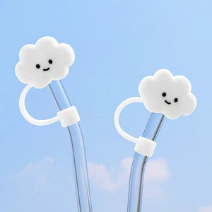 Cute White Cloud Straw Toppers | Stanley Cup Covers Reusable Caps - 1 PC