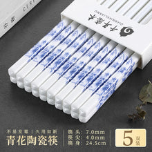 Load image into Gallery viewer, Blue &amp; White Ceramic Chopsticks Set | Celadon Tableware - 5/10/20/30 Pairs