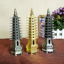 Load image into Gallery viewer, Gold Metal Pagoda | Small Feng Shui Decor Lunar New Year Gift - 1 Pc