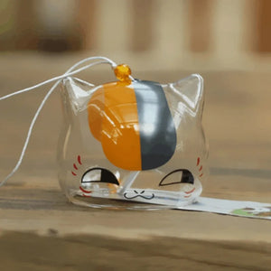 Cute Cat Japanese Glass Wind Chimes | Hanging Furin Bell - 1 Pc