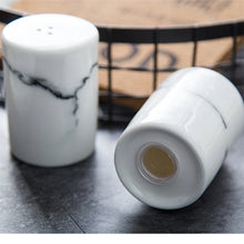 Load image into Gallery viewer, White Marble Ceramic Salt and Pepper Shakers | Seasoning Spice Container - 1 Pc