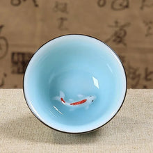 Load image into Gallery viewer, Koi Chinese Tea Cup | Celadon Small Fish Gungfu Teaware - 1 Pc