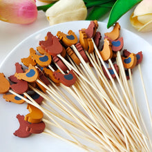 Load image into Gallery viewer, Chicken Fancy Toothpicks | Farm Rooster Disposable Bamboo Skewer - 100 Pc