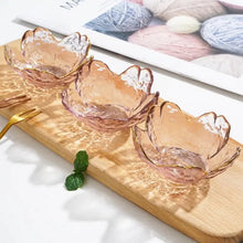 Load image into Gallery viewer, Japanese Sakura Glass Soy Sauce Dish | Cute Pink Small Dessert Plate - 3 Pc Set