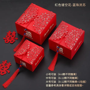 Ornate Red Chinese Wedding Favors | Small Gift Boxes - 50 Pc