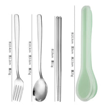 Load image into Gallery viewer, Stainless Steel Cutlery Travel Set | Korean Chopsticks Fork Spoon with Portable Case