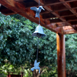 Hummingbird Cast Iron Bell | Metal Japanese Wind Chimes Decor - 1 Pc