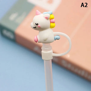 Cute Animal Straw Toppers | Silicone Cup Covers - 1 Pc