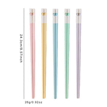 Load image into Gallery viewer, Cute Heart Colorful Japanese Chopsticks | Reusable Tableware - 5 Pairs