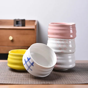 Pink and White Marble Ceramic Matcha Bowl Chawan | Japanese Tea Ceremony - 1 Pc