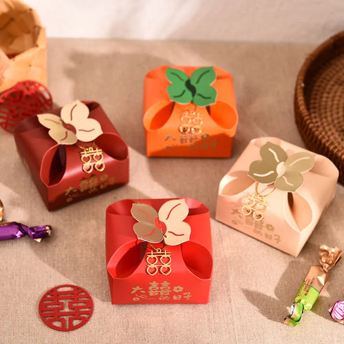 Chinese Paper Gift Boxes | Wedding Decor Guest Favors - 50 Pc Set