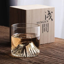 Load image into Gallery viewer, Fuji Japanese Whiskey Glass Set | Raised Ice Moutain Liquor Spirit Cup - Set of 2