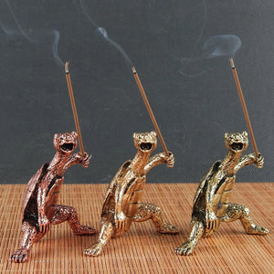 Metal Turtle Stance Incense Holder | Vintage Bronze Stick Burner - 1 Pc