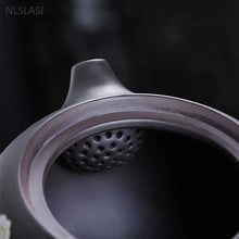 Load image into Gallery viewer, Dragon Phoenix Yixing Teapot | Black Painting Reveal Clay Tea Pot with Hot Water - 1 Pc