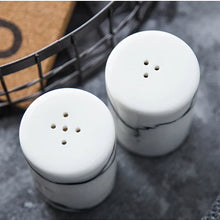 Load image into Gallery viewer, White Marble Ceramic Salt and Pepper Shakers | Seasoning Spice Container - 1 Pc