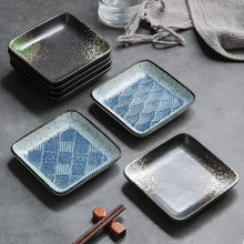 Load image into Gallery viewer, Small Square Japanese Sushi Plates | Rounded Ceramic Platter - 1 Pc